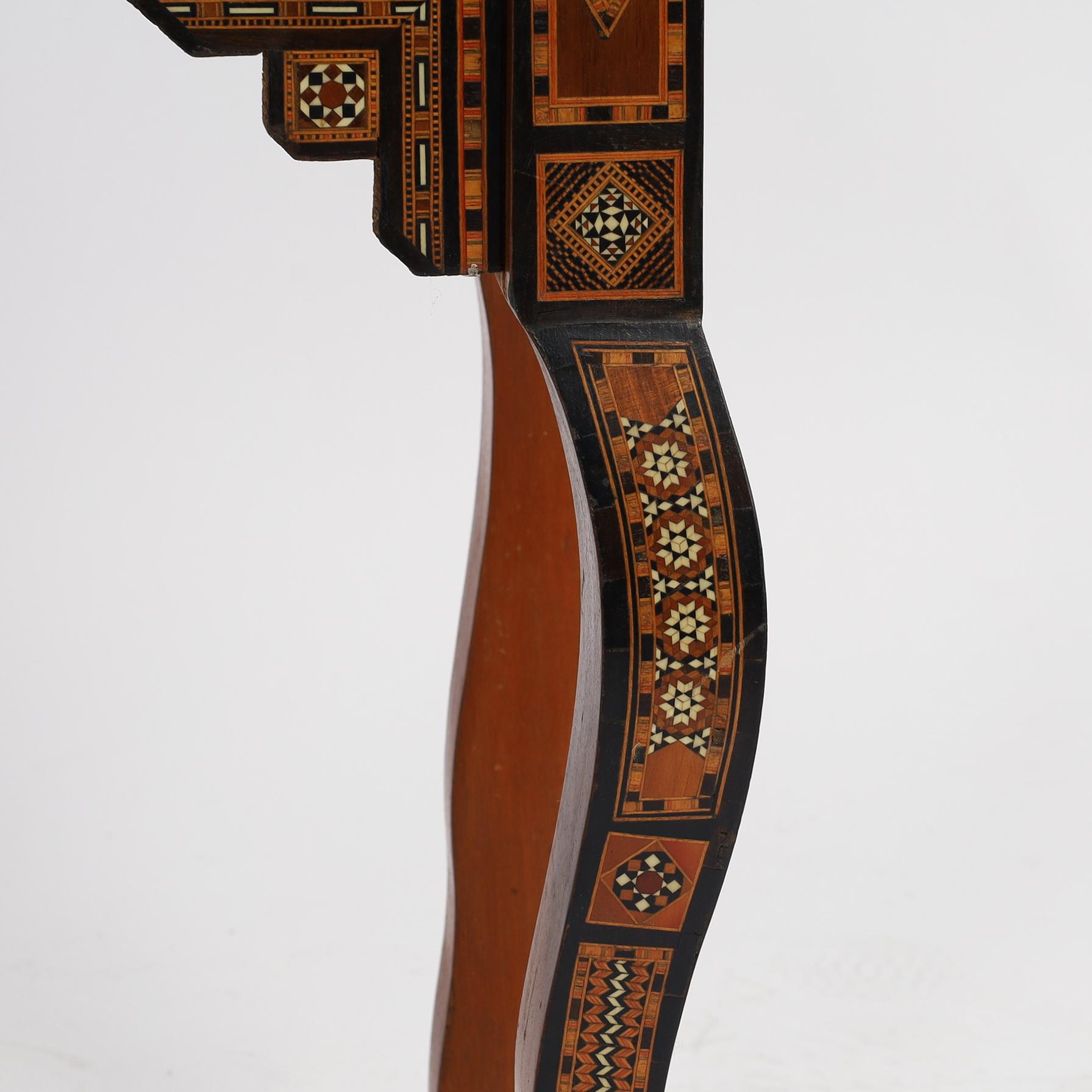 Antique Moroccan Inlaid Game Table 1
