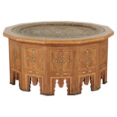 Antique Moroccan Inlaid Table with Tray Top