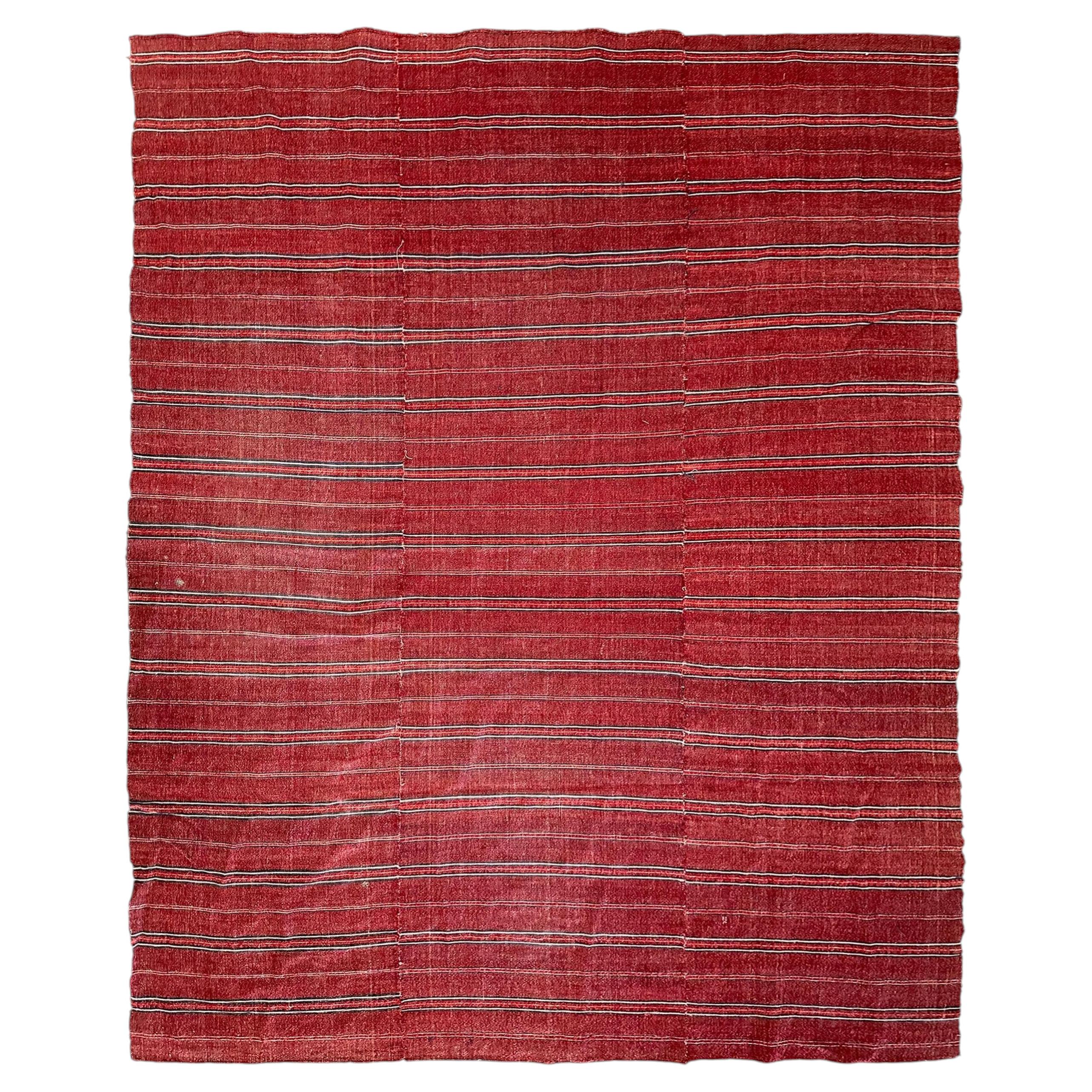 Antico tappeto marocchino Kelim Kilim Tappeto arazzo fatto a mano 6x8 178cm x 226cm