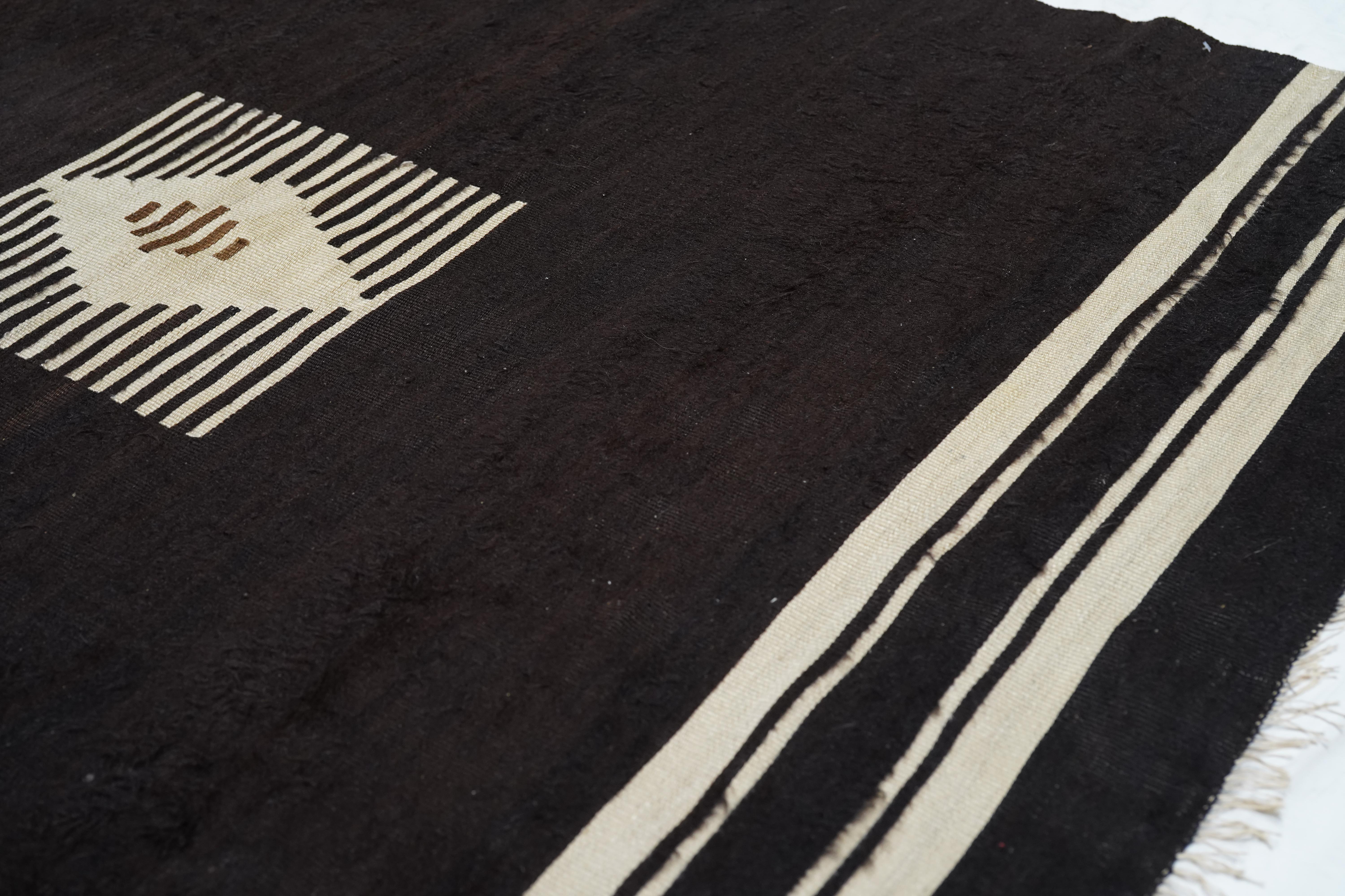 Wool Antique Moroccan Kilim Rug 4'9