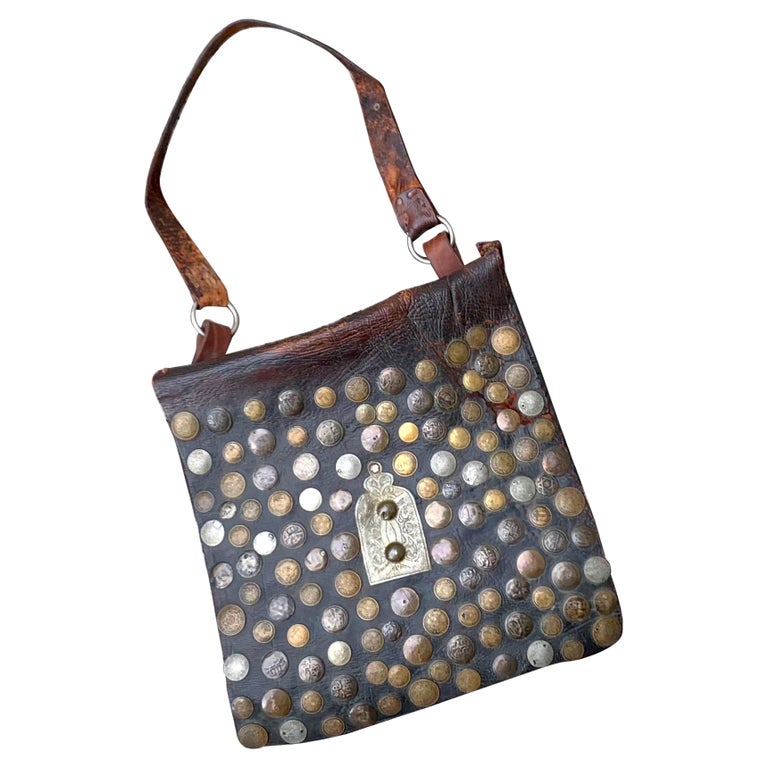 Antique Moroccan Leather Bag Belonging to a Family of Water  display picture 3