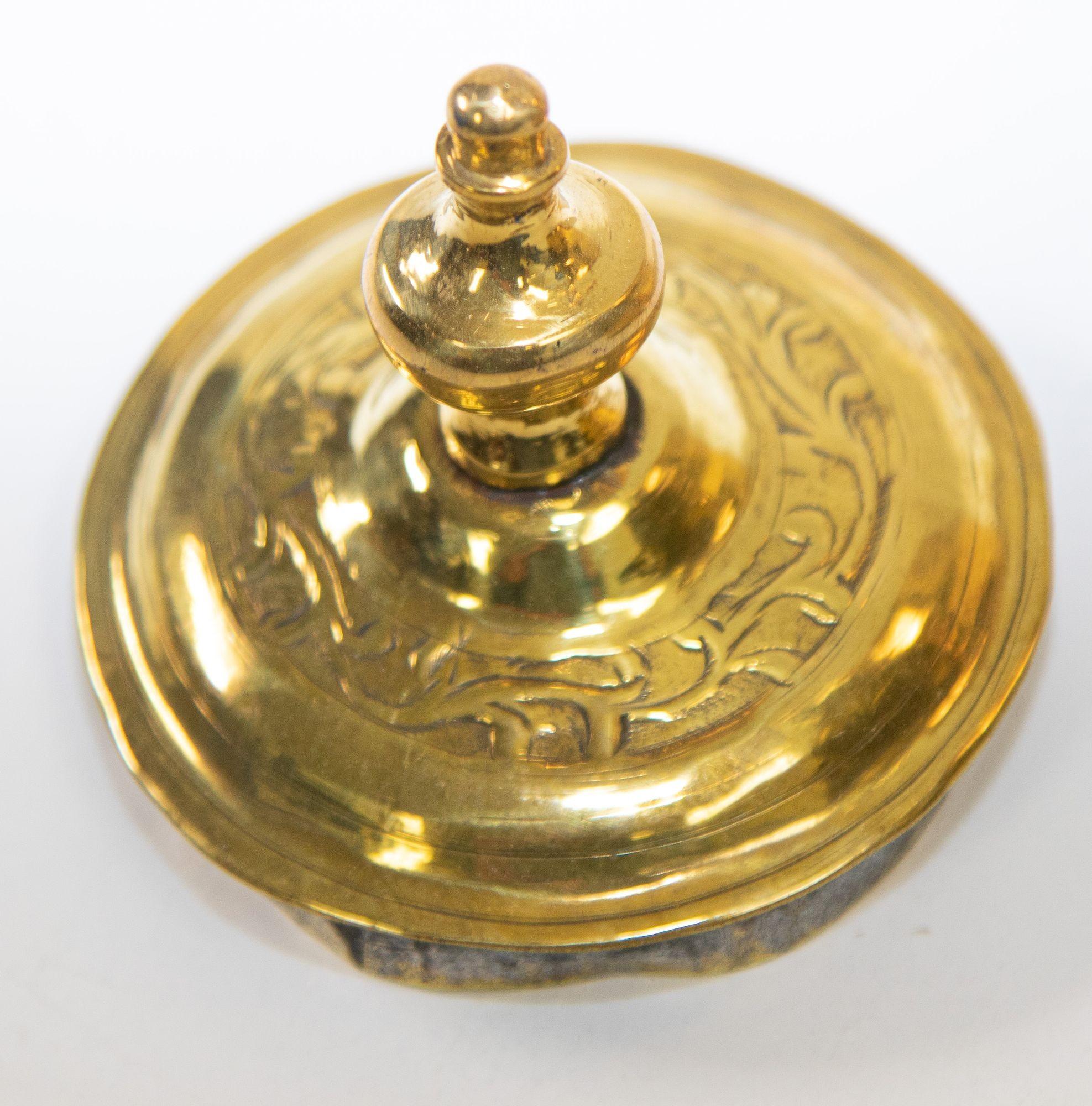 Antique Moroccan Moorish Large Heavy Solid Brass Kettle, 19th C 4
