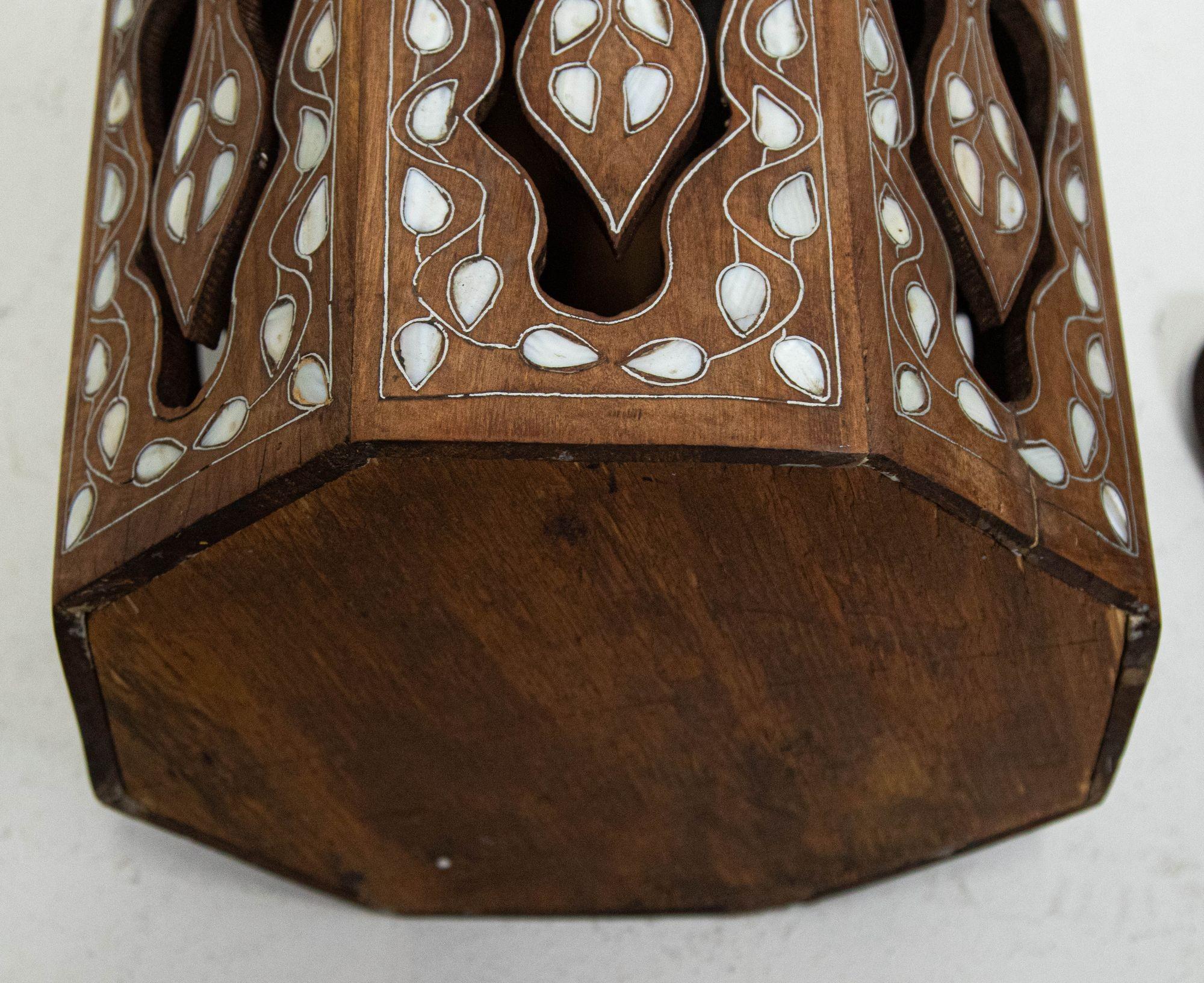 Antique 1890 Moroccan Moorish Side Table with Octagonal Top 1