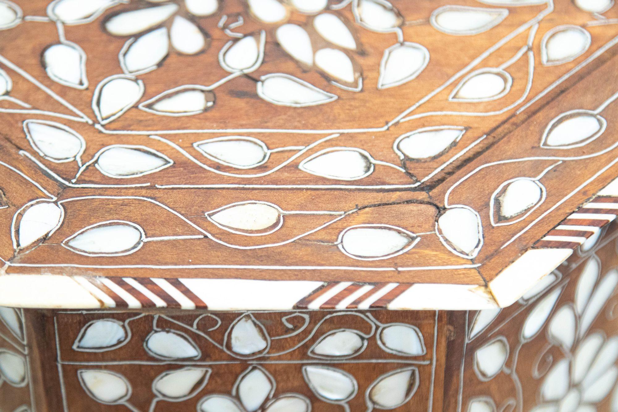 Antique 1890 Moroccan Moorish Side Table with Octagonal Top 4
