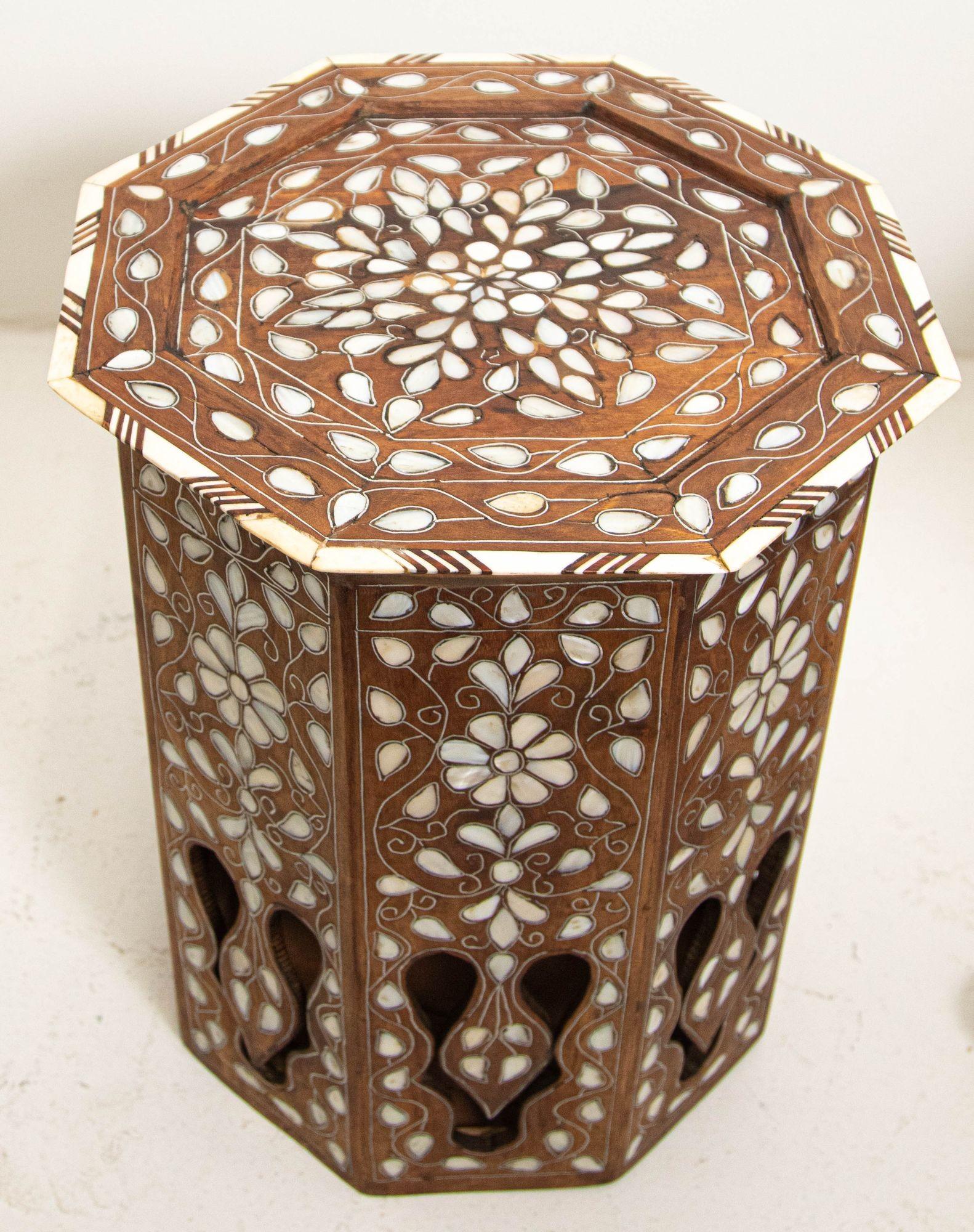 mother of pearl side table