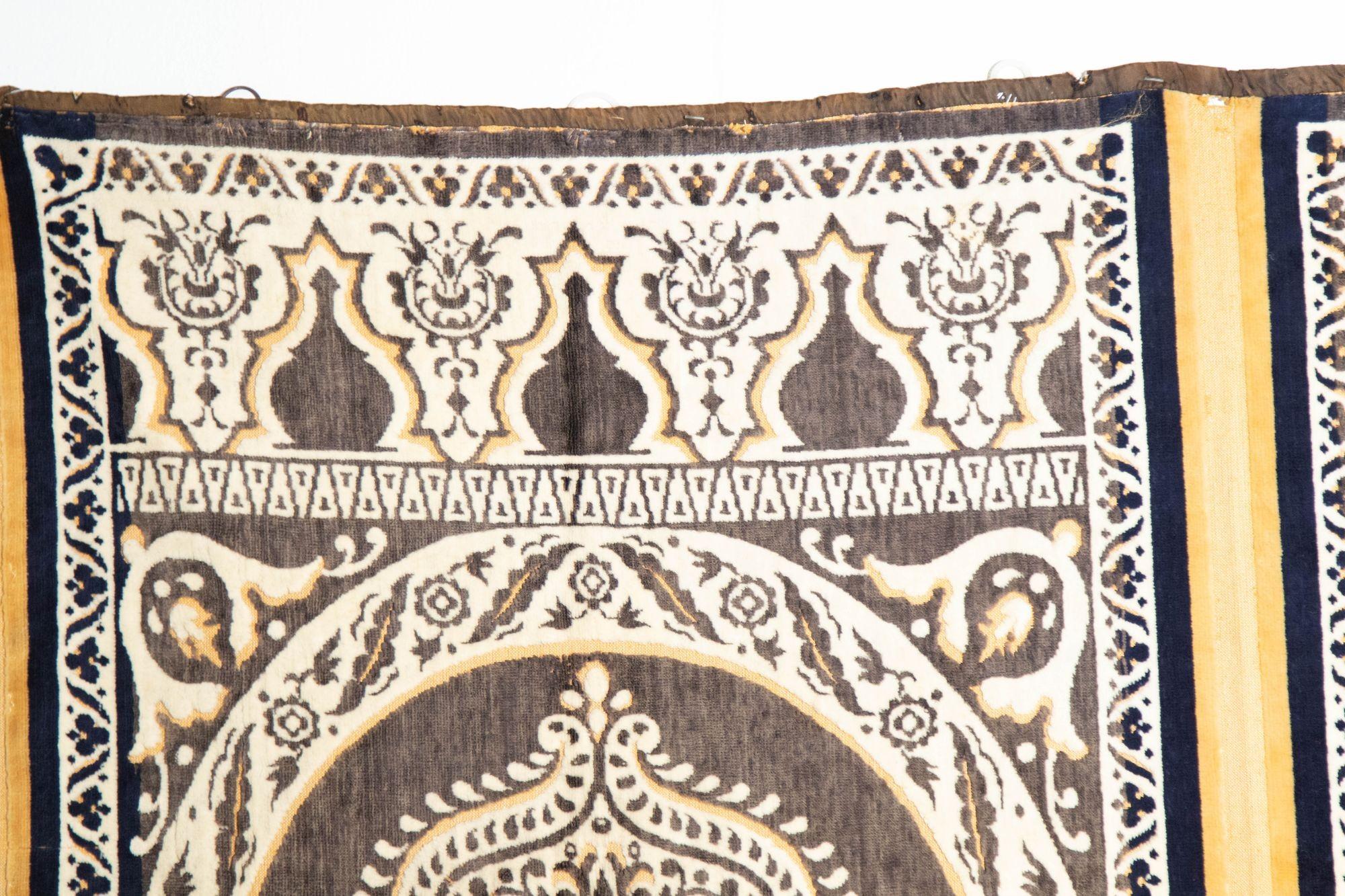 Antiker marokkanischer maurischer Wandteppich aus Seide und Textilteppich aus dem 19. Jahrhundert, Hiti im Angebot 6