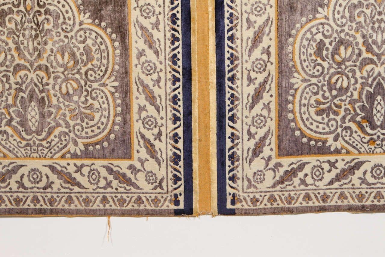 Antiker marokkanischer maurischer Wandteppich aus Seide und Textil, Wandbehang mit Hiti (Maurisch) im Angebot
