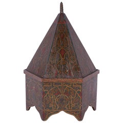 Antique Moroccan Painted Wood Box