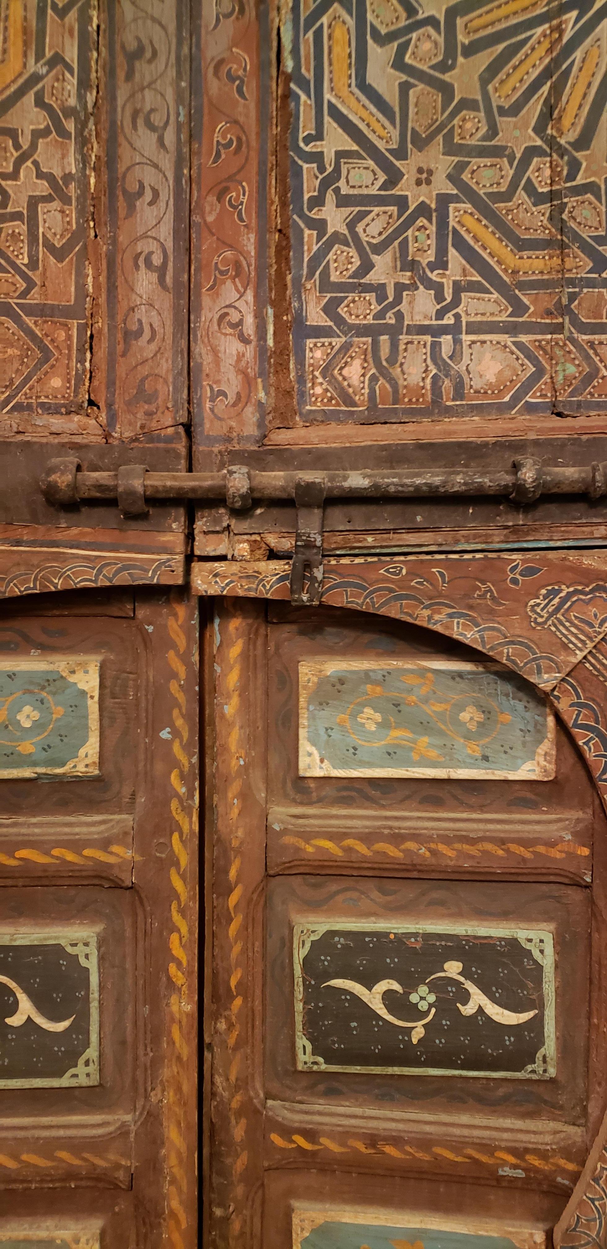 Mid-20th Century Antique Moroccan Palace Double Door, Marrakech For Sale
