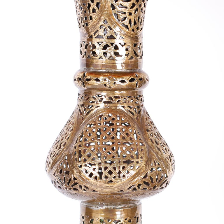 Antique moroccan floor lamp top