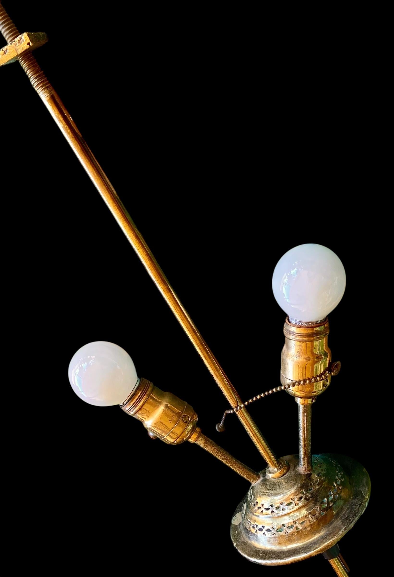 Antique Moroccan Pierced Brass Table Lamp For Sale 5