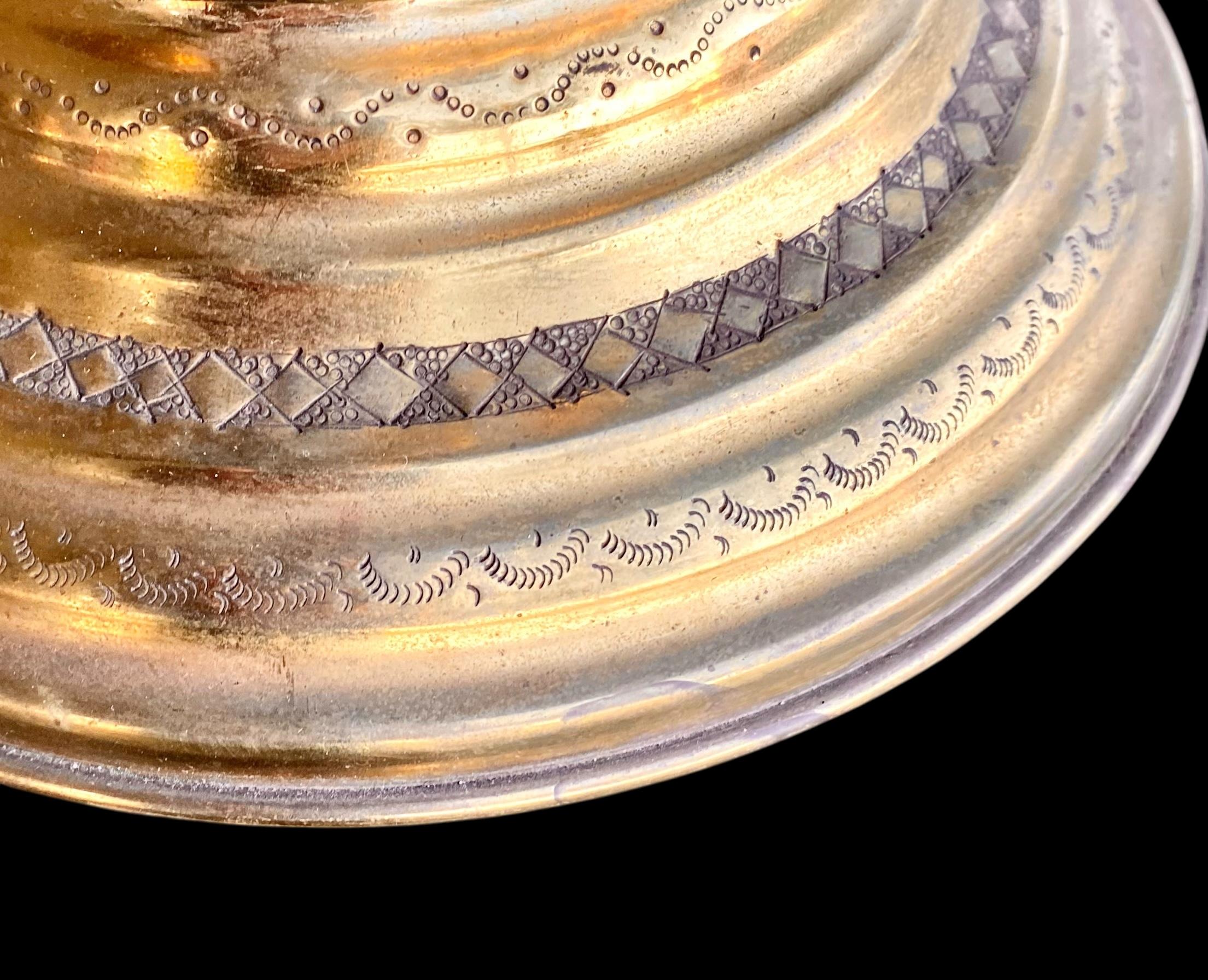 Antique Moroccan Pierced Brass Table Lamp For Sale 6