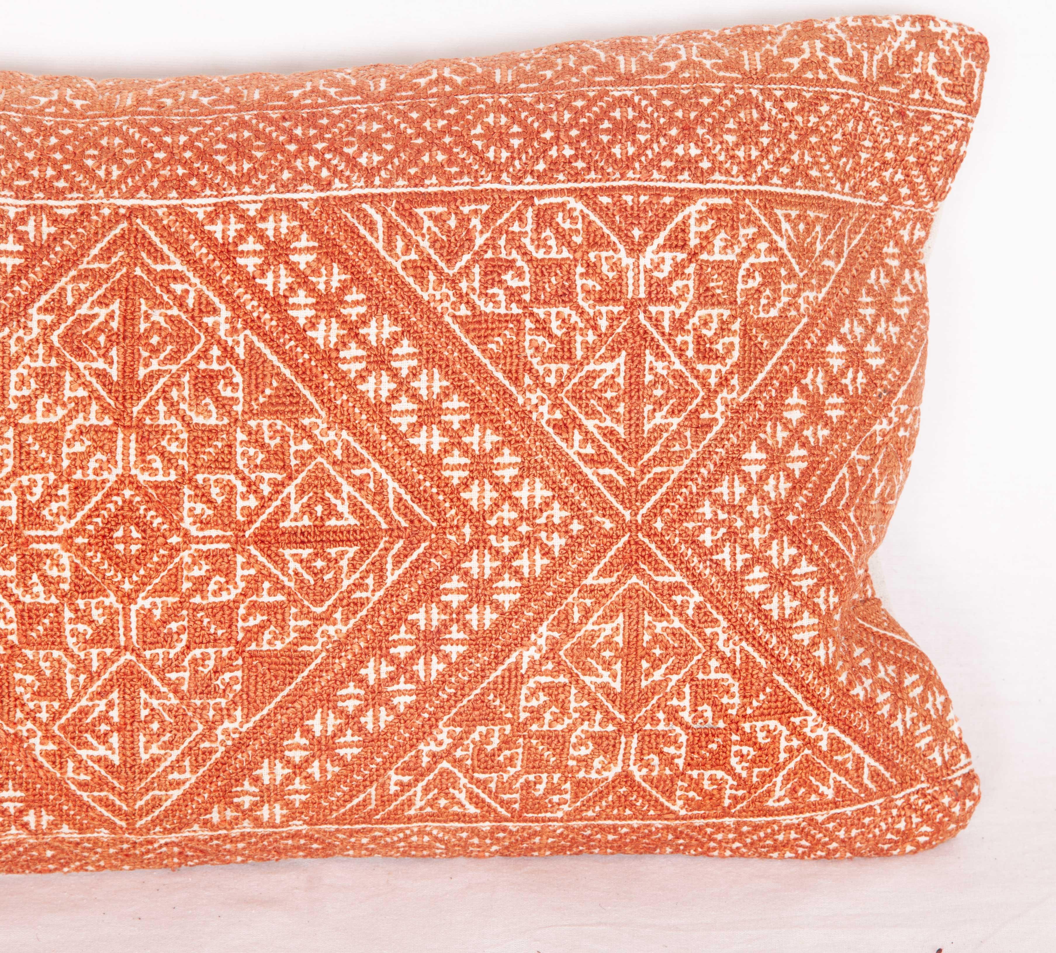 Suzani Antique Moroccan Pillow Case Fashioned from a Fez Embroidery, Early 20th Century