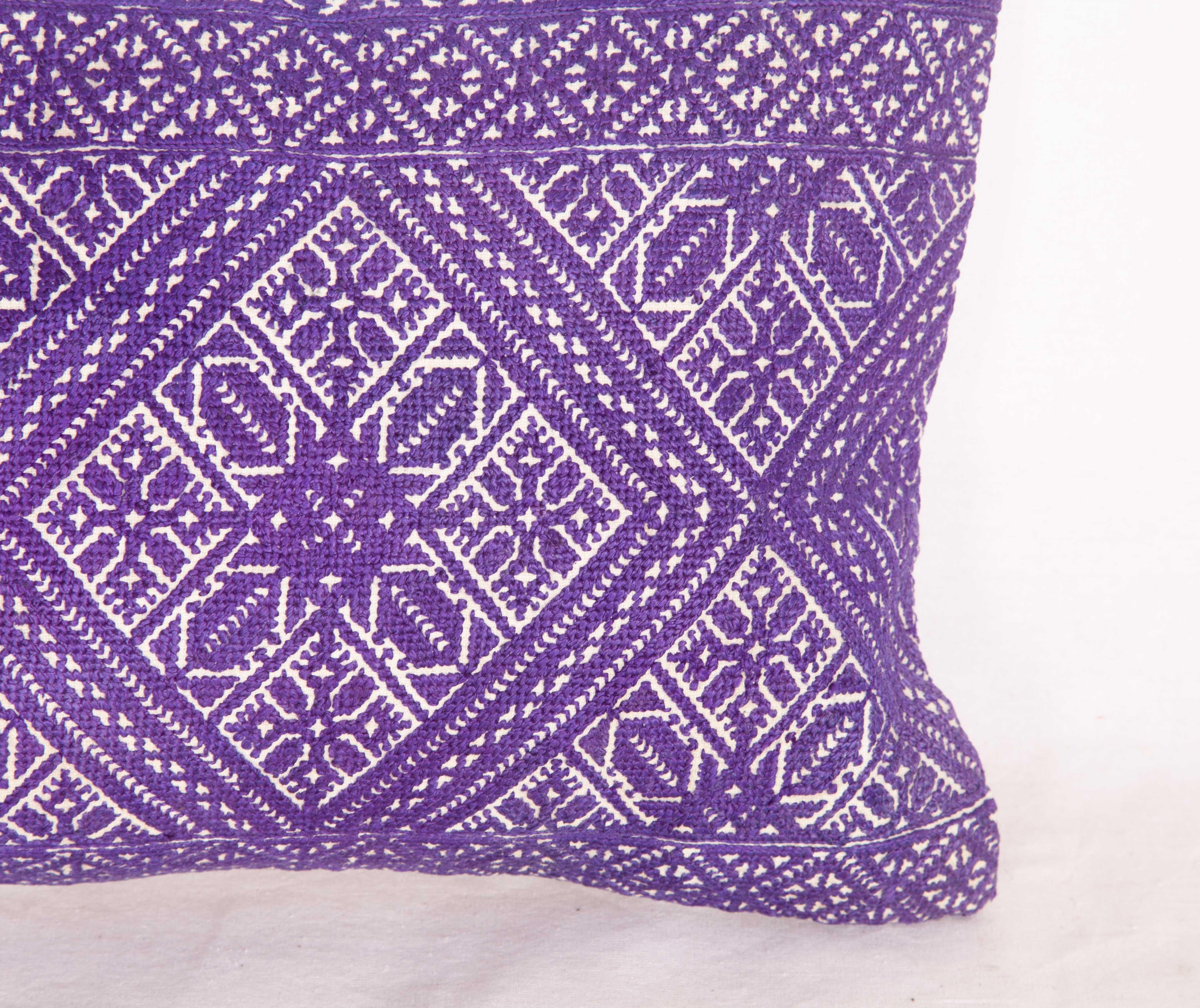 Embroidered Antique Moroccan Pillow Case Fashioned from a Fez Embroidery, Early 20th Century