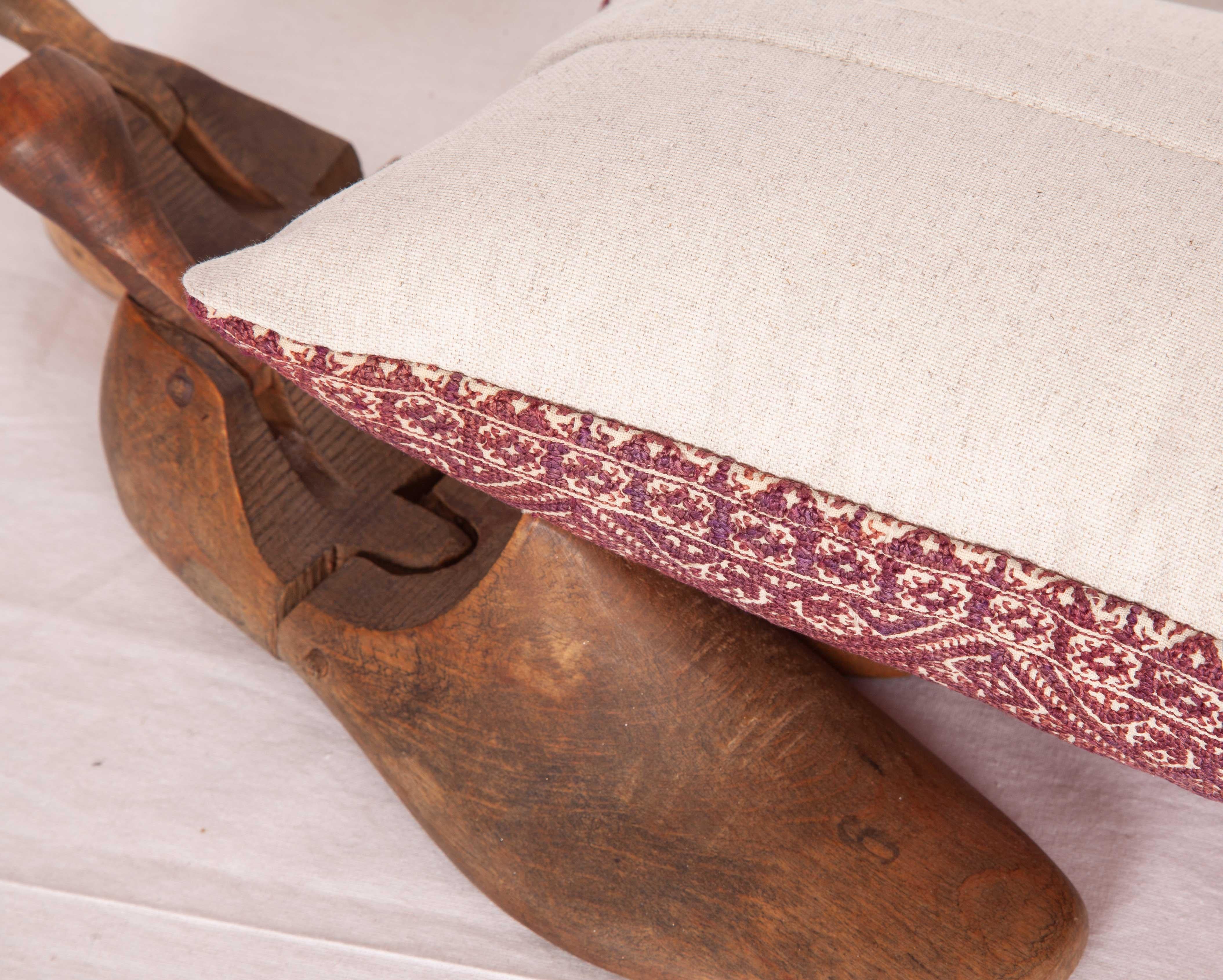 Antique Moroccan Pillow Case Fashioned from a Fez Embroidery, Early 20th Century In Good Condition In Istanbul, TR