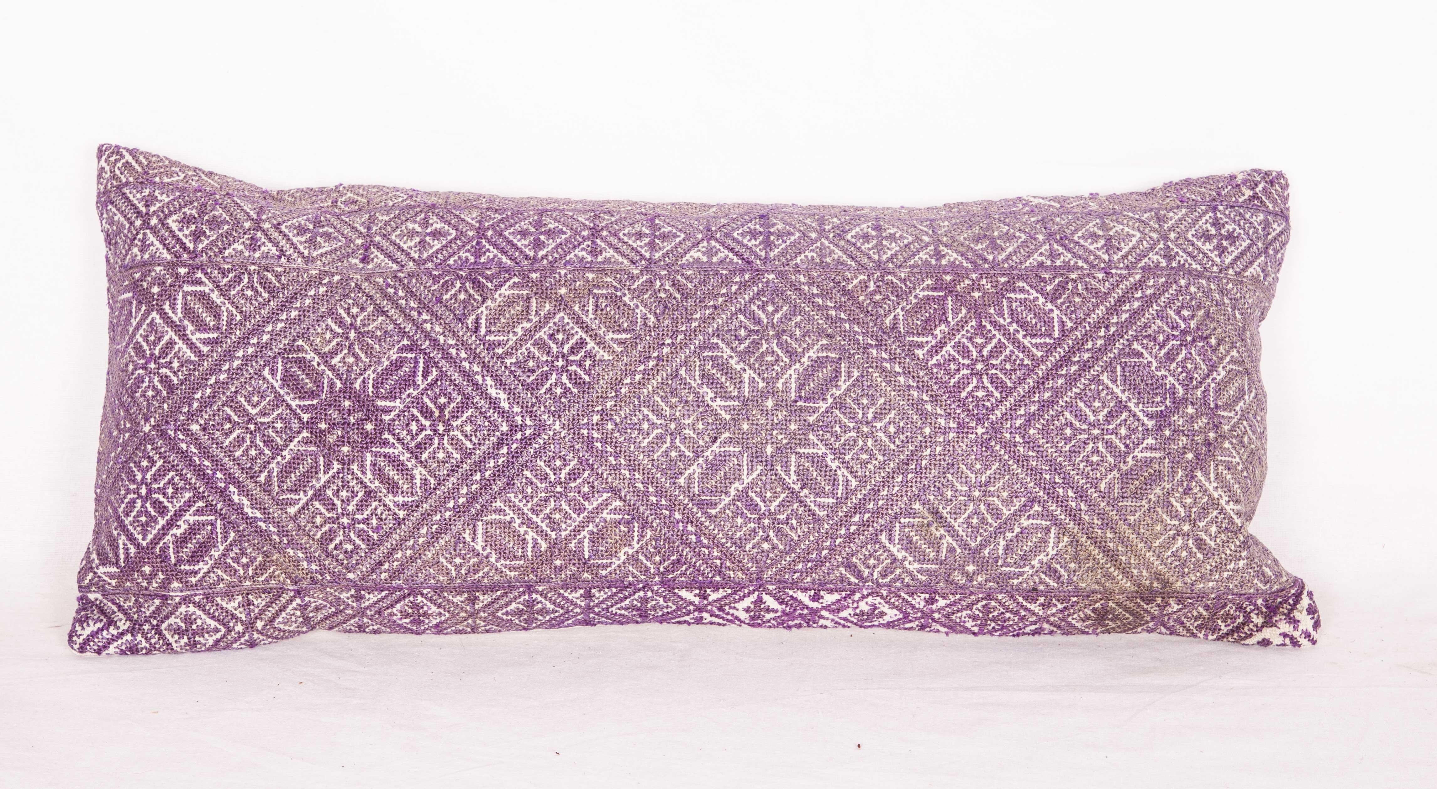 Embroidered Antique Moroccan Pillow Cases Fashioned from a Fez Embroidery Early 20th Century