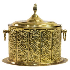 Retro Moroccan Polished Brass Tea Canister Box 1940s