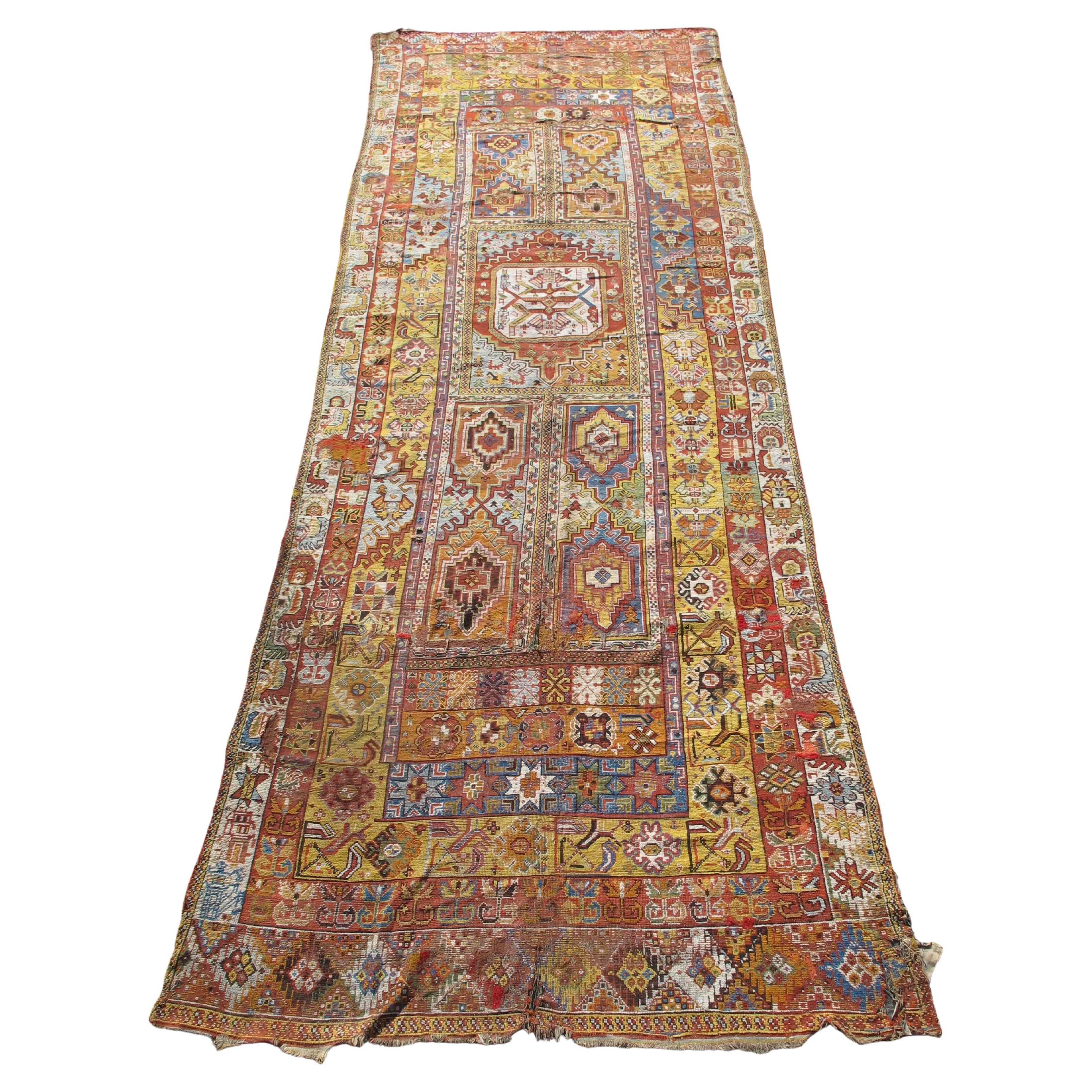 Antique Moroccan Rabat Long Rug, 19th Century For Sale