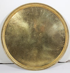 Antique Moroccan Round Brass Tray