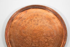 Antique Moorish Round Copper Tray
