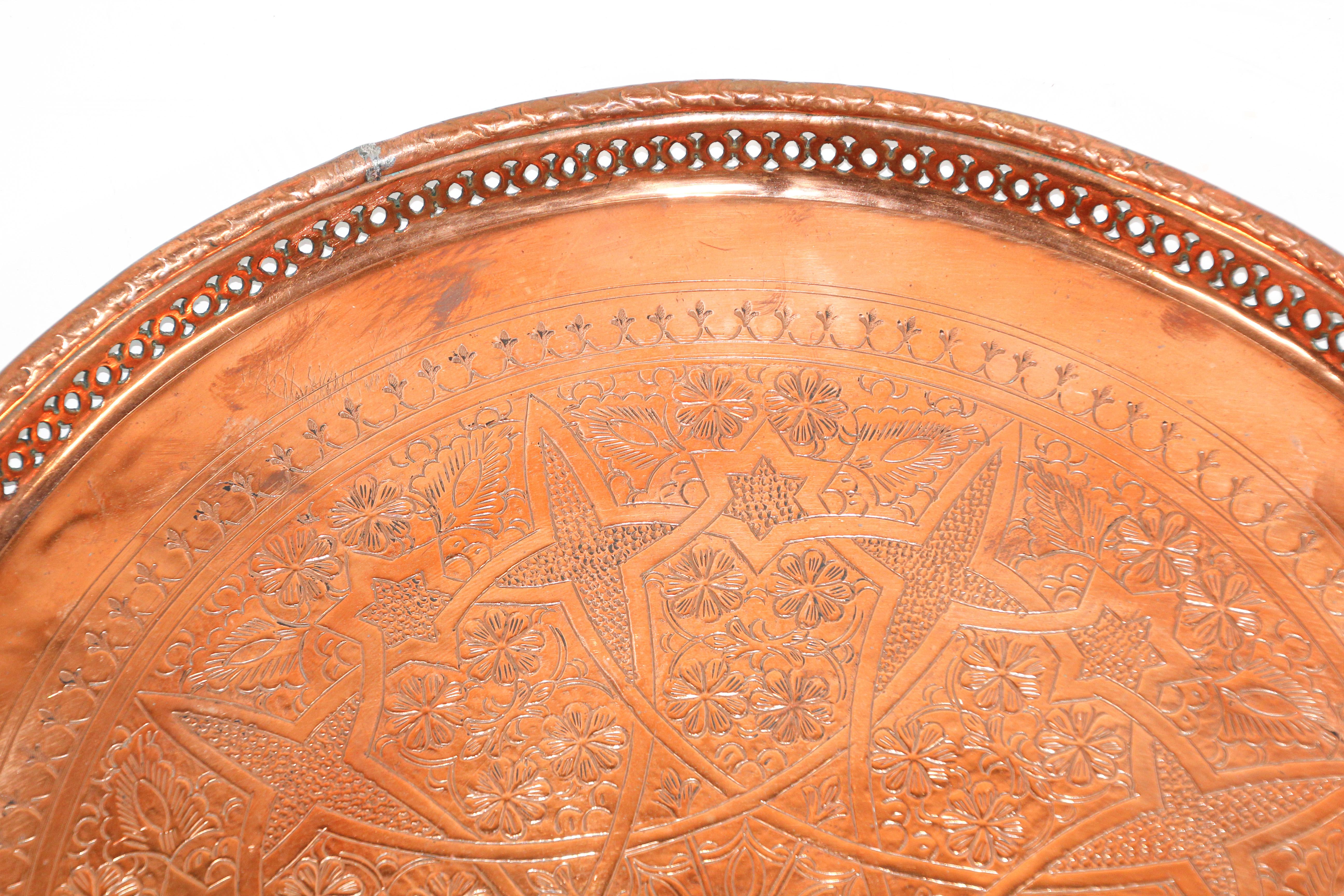 copper round tray
