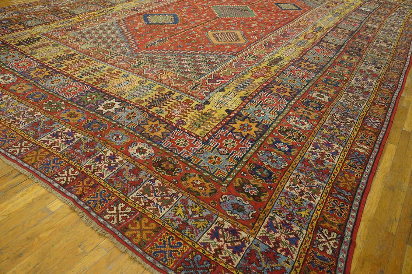 Hand-Knotted Late 19th Century Moroccan Rabat Carpet ( 14'10