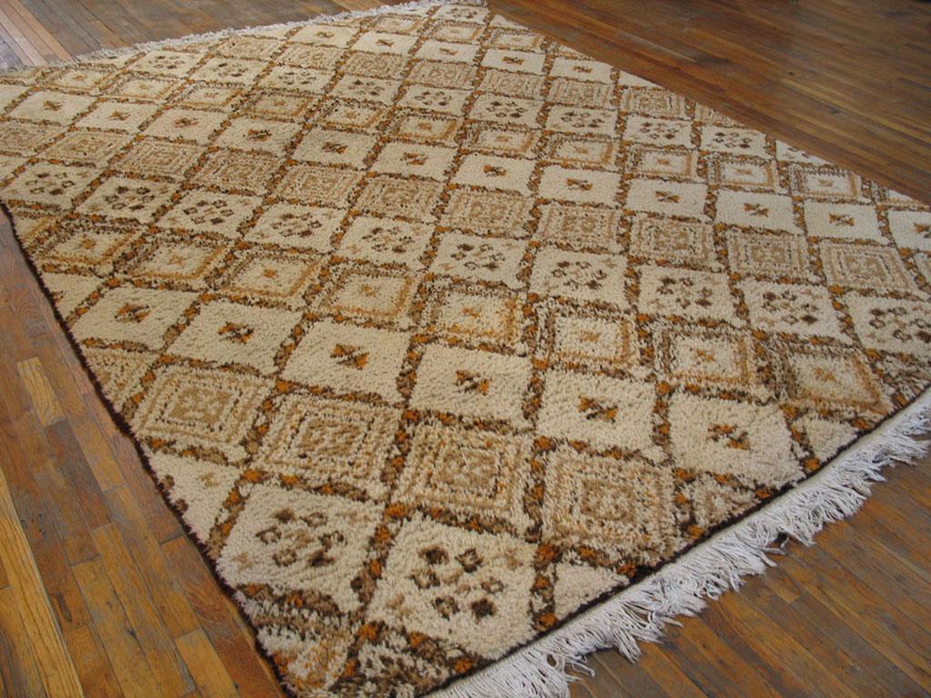 Mid-Century Modern Vintage 1970s Moroccan Rabat Carpet ( 9' x 11'10