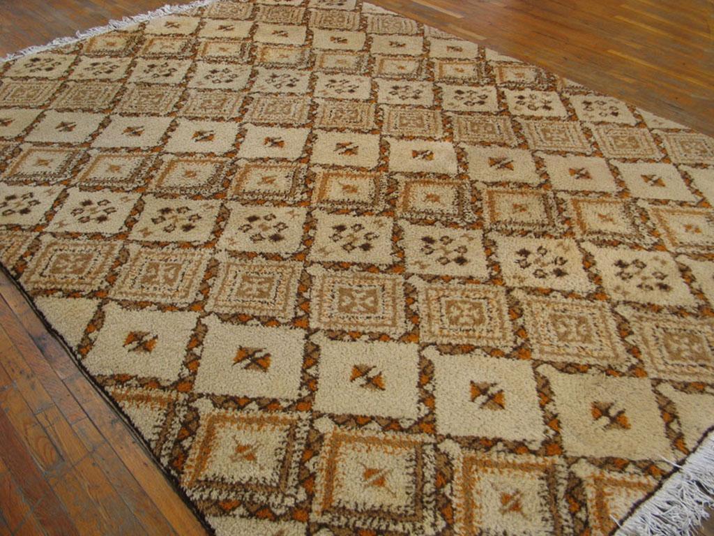 Wool Vintage 1970s Moroccan Rabat Carpet ( 9' x 11'10
