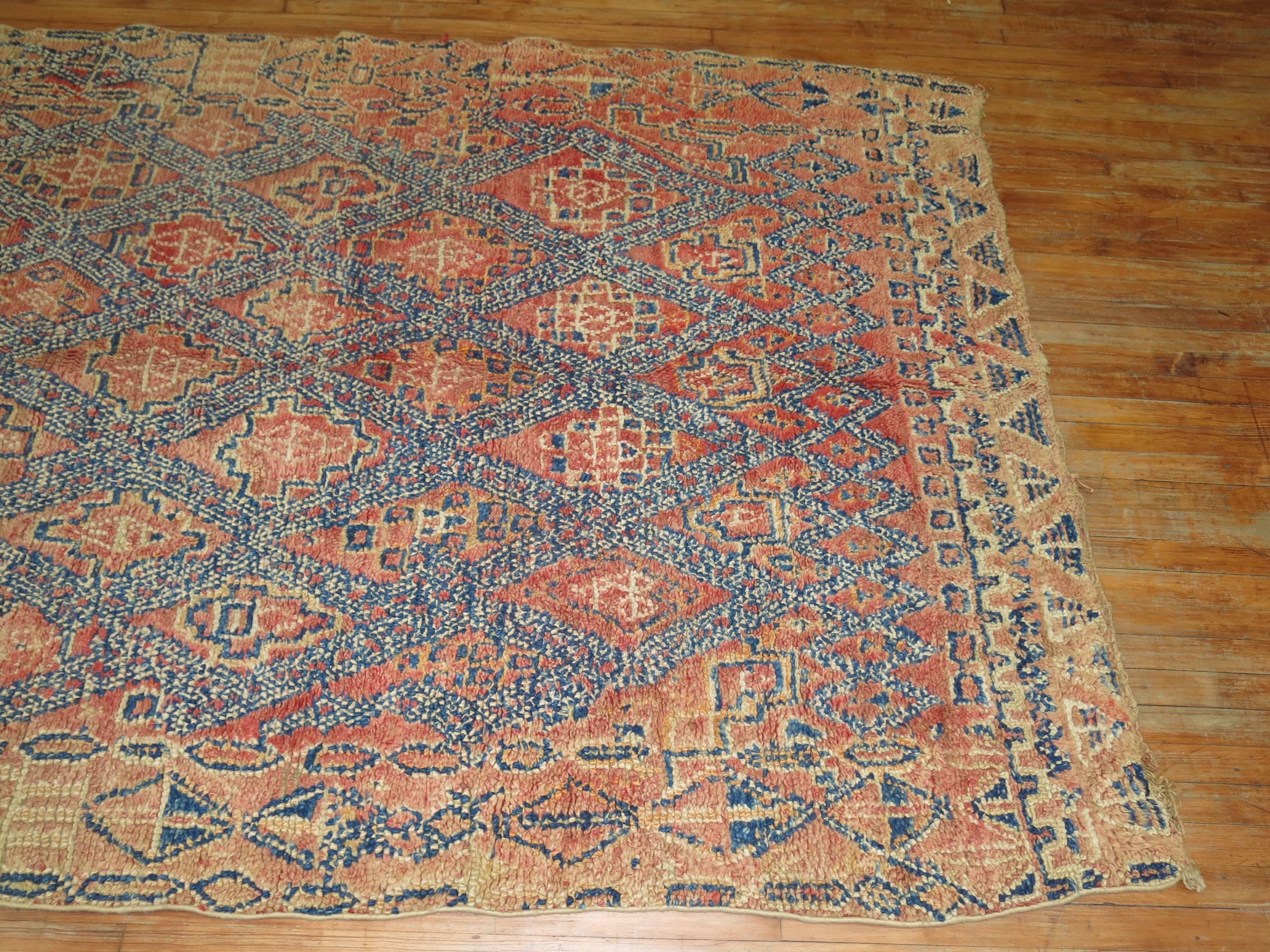 Primitive Antique Moroccan Rug