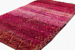 Antique Violet Purple Beni Mguild Moroccan Wool Shag Midcentury Diamond Area Rug