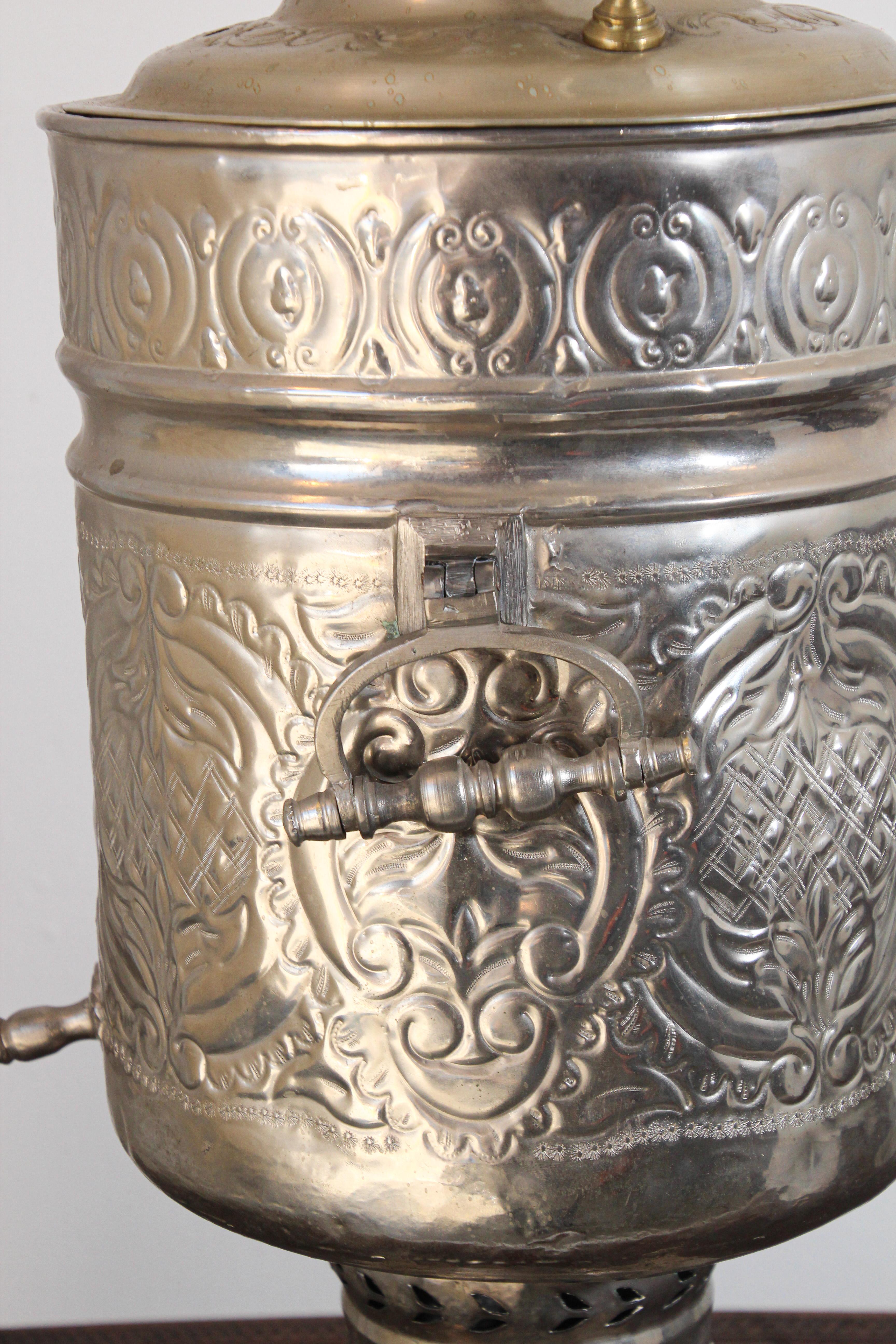 Antique Moroccan Silver Decorative Samovar 6