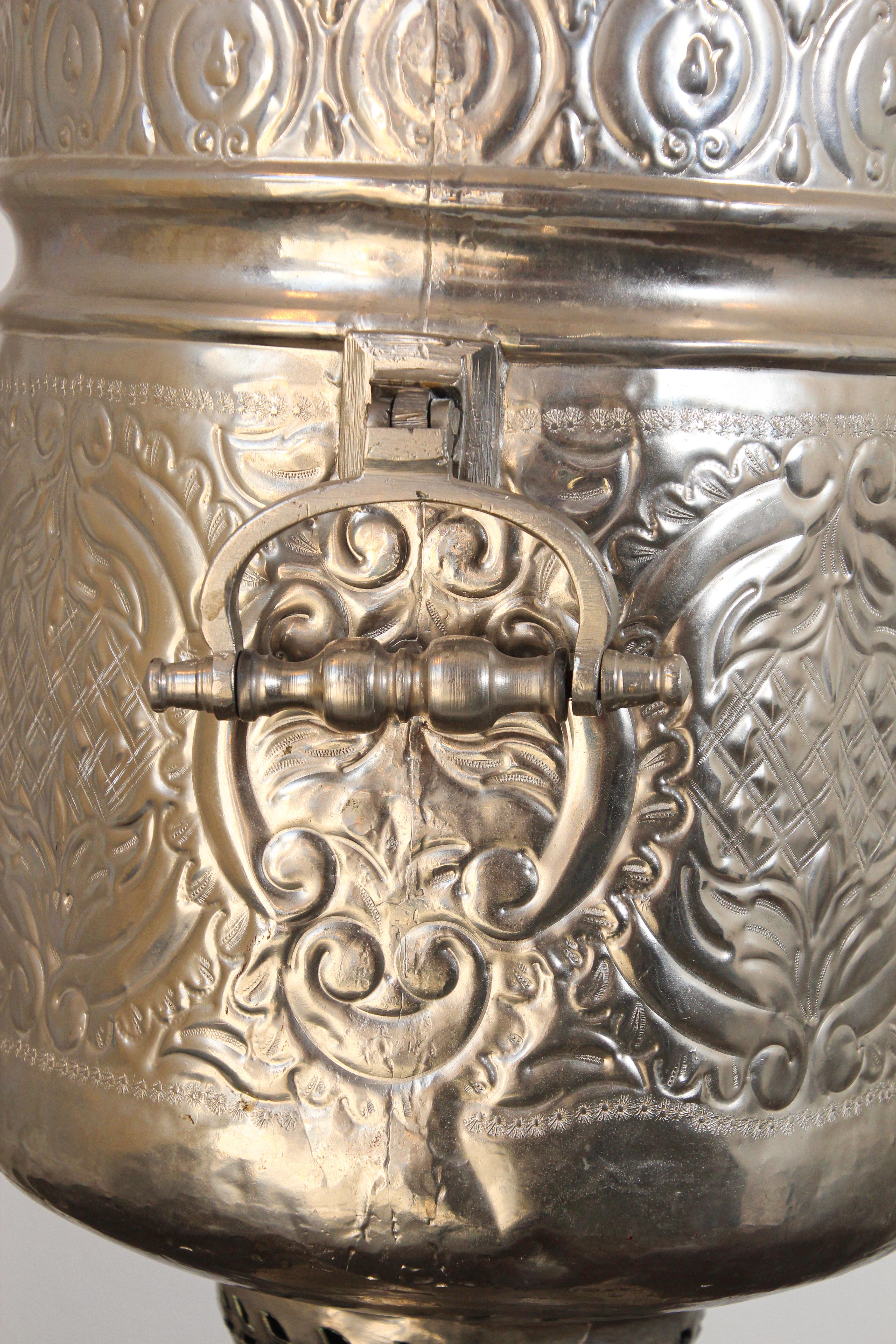 Antique Moroccan Silver Decorative Samovar 11