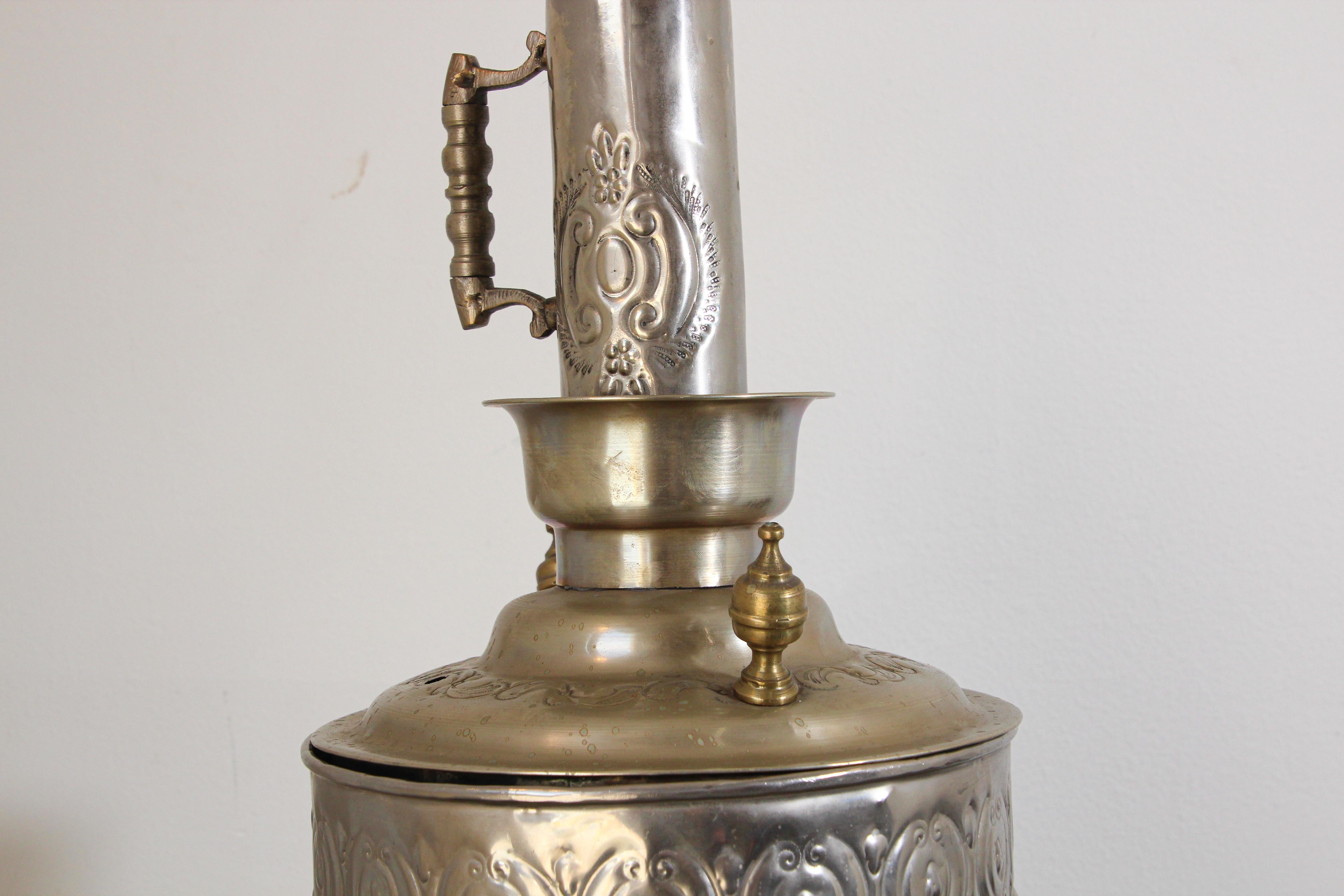 Faceted Antique Moroccan Silver Decorative Samovar