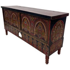 Antique Moroccan storage Chest, Vintage Handcrafted Trunk, Berber Carved Wooden