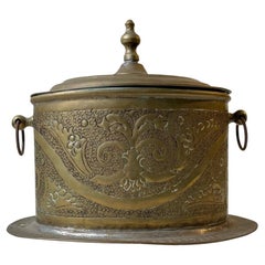 Antique Moroccan Tea Caddy in Brass, 1900s