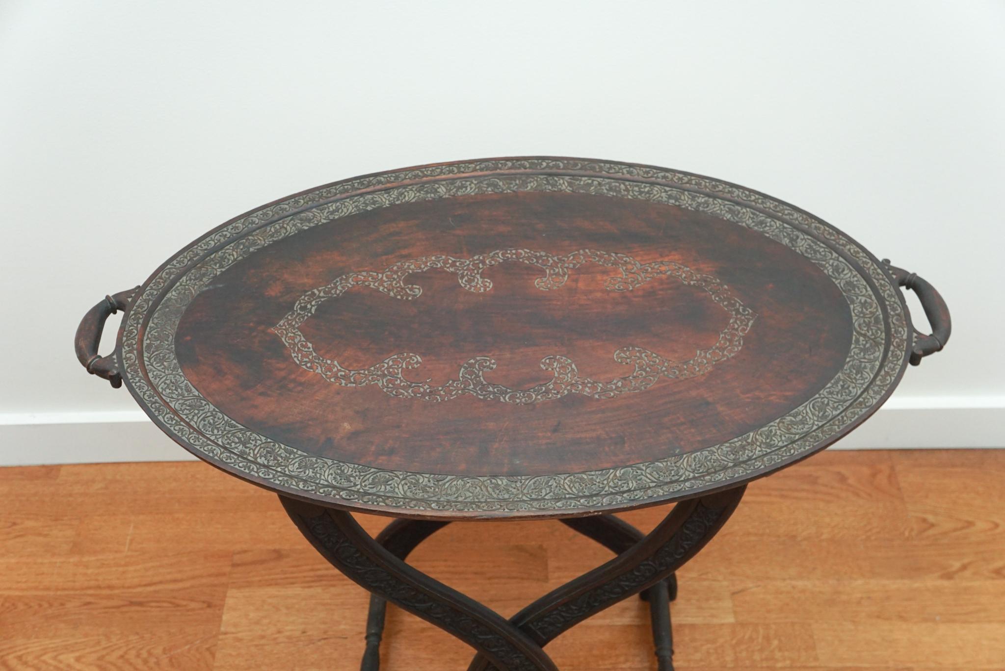 Moorish Antique Moroccan Tray Table For Sale