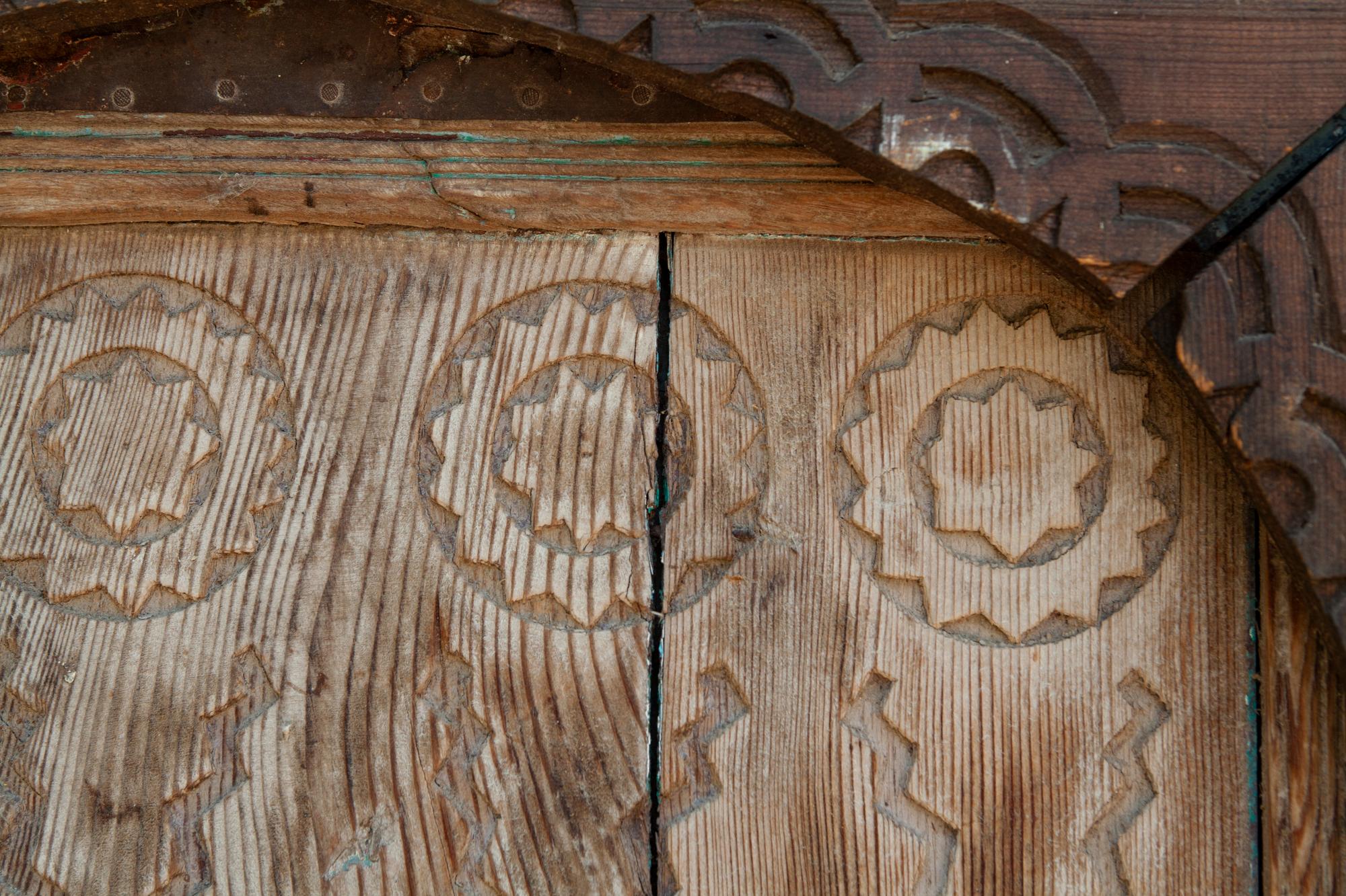Antique Moroccan Weathered Door w Original Frame For Sale 1