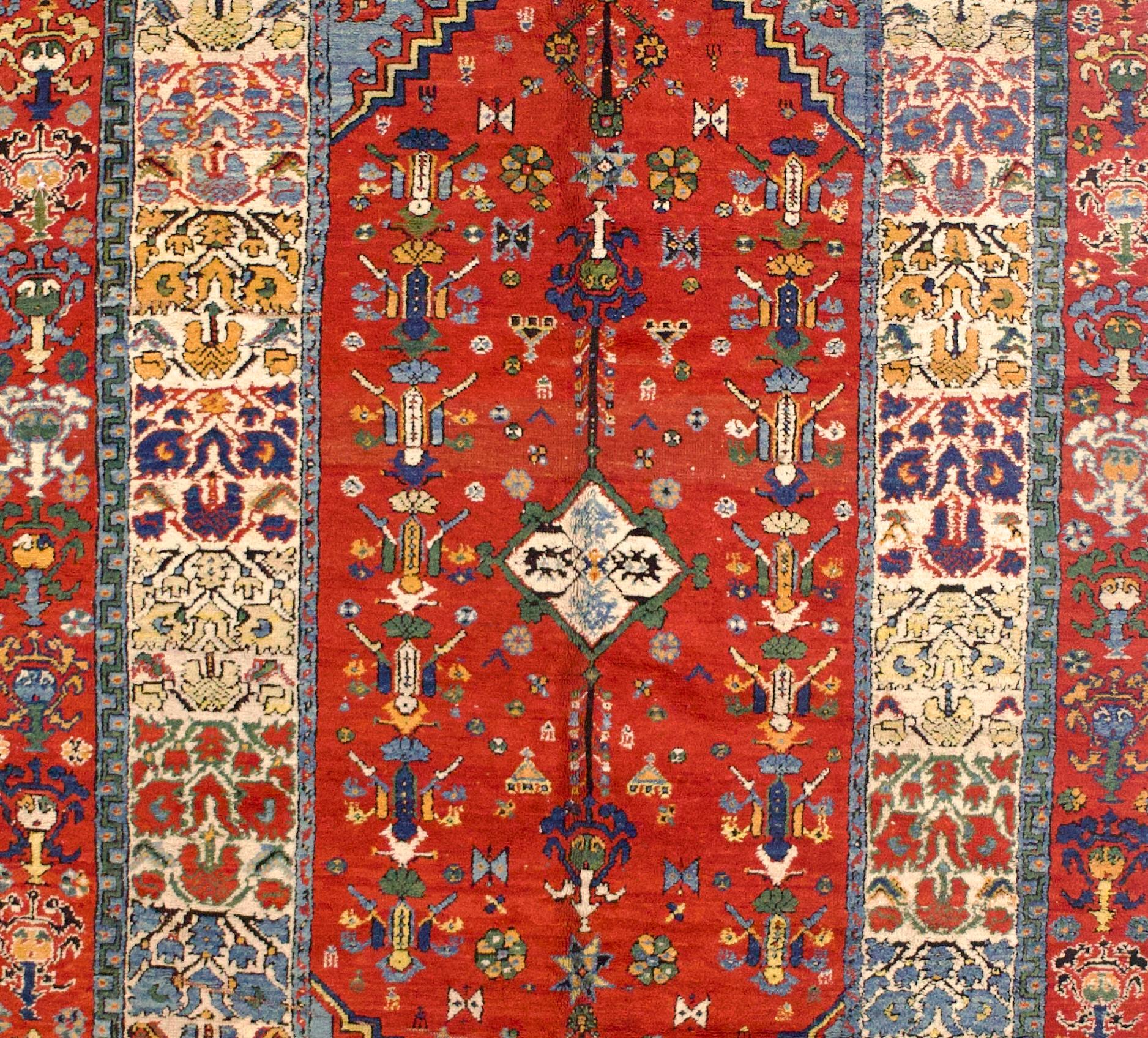 Hand-Knotted Antique Moroccan Wool Rug 6’4” x 13’1” For Sale
