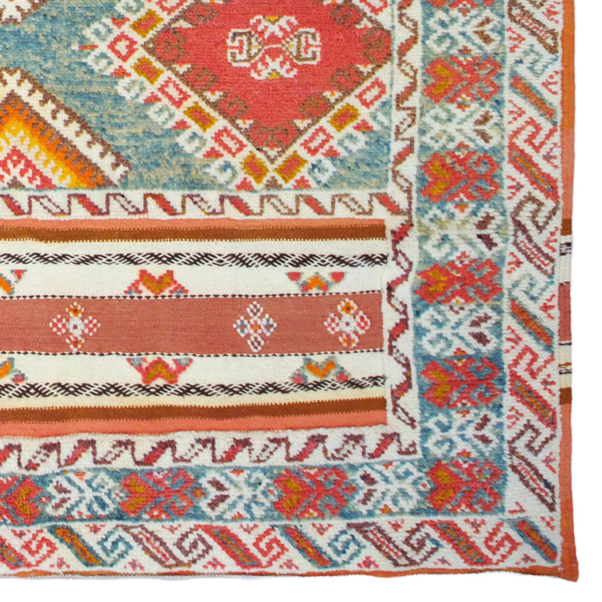 XIXe siècle Tapis ancien du Maroc - Tapis ancien en laine du Maroc du 19ème siècle en vente
