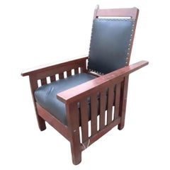 Antique Morris Chair c. early 1900s. "Michigan Chair Com" - Stickley Era   SALE