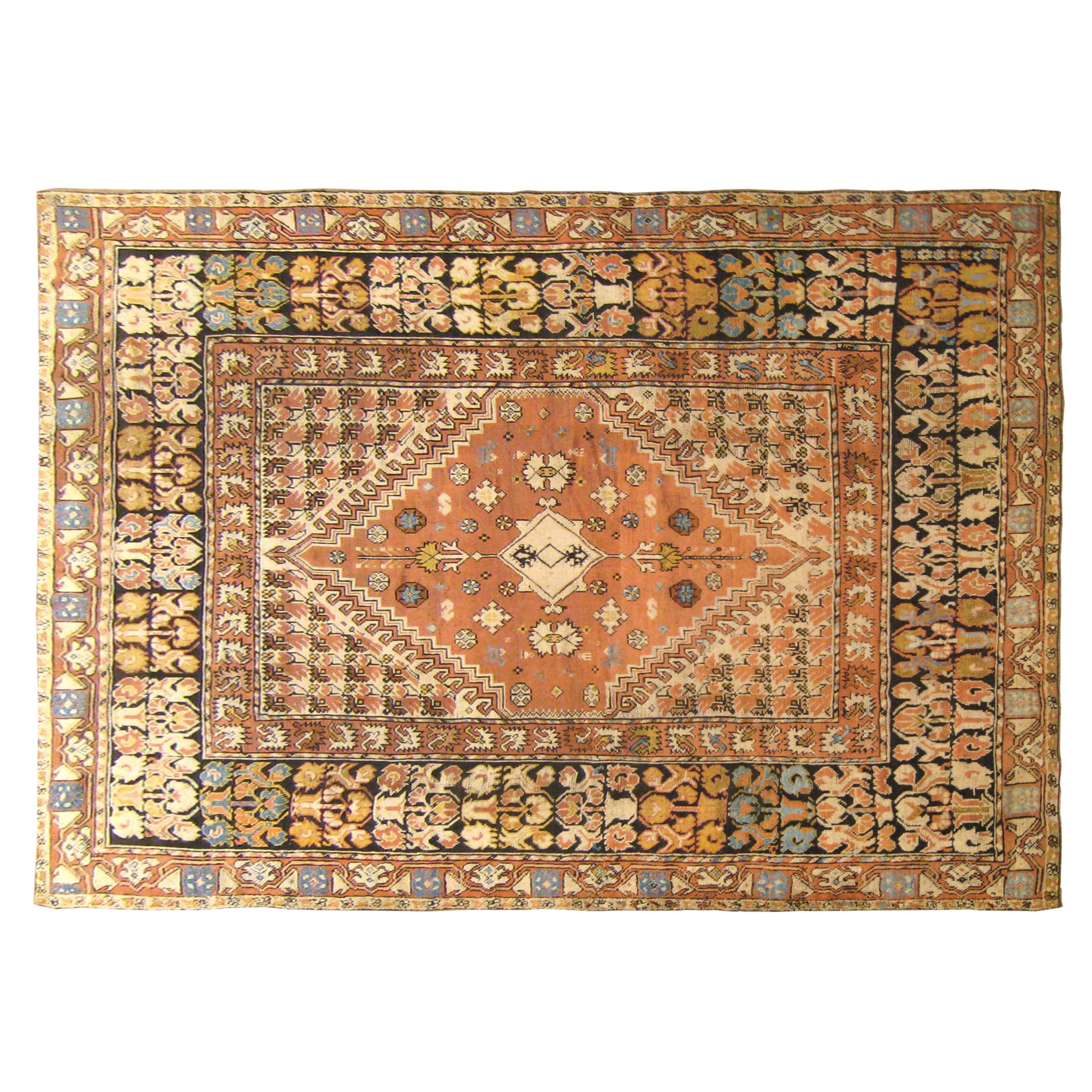 Antique Morrocan Oriental Rug, in Room Size, with a Central Medallion For Sale
