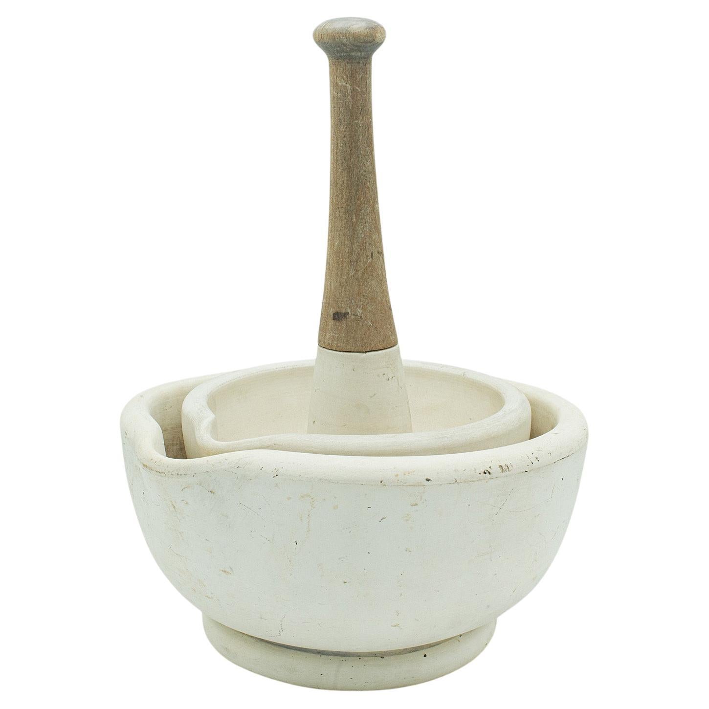 Antique Mortar and Pestle Duo, English, Ceramic, Kitchen, Apothecary, Victorian