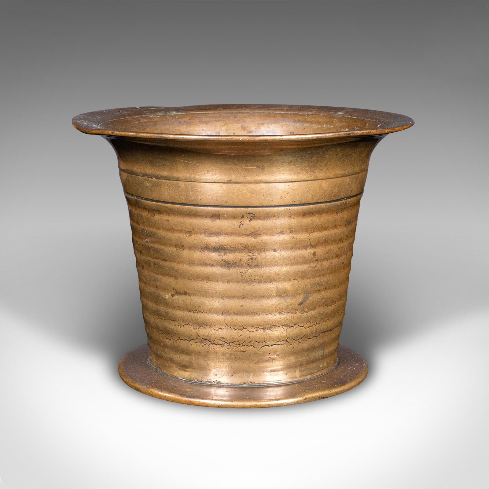 19th Century Antique Mortar And Pestle, English, Brass Apothecary Instrument, Victorian, 1850 For Sale