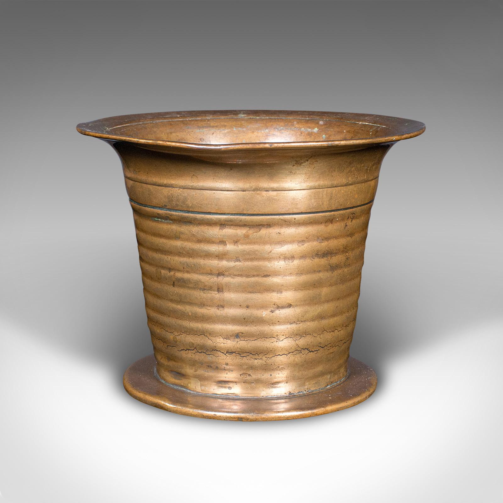 Antique Mortar And Pestle, English, Brass Apothecary Instrument, Victorian, 1850 For Sale 1