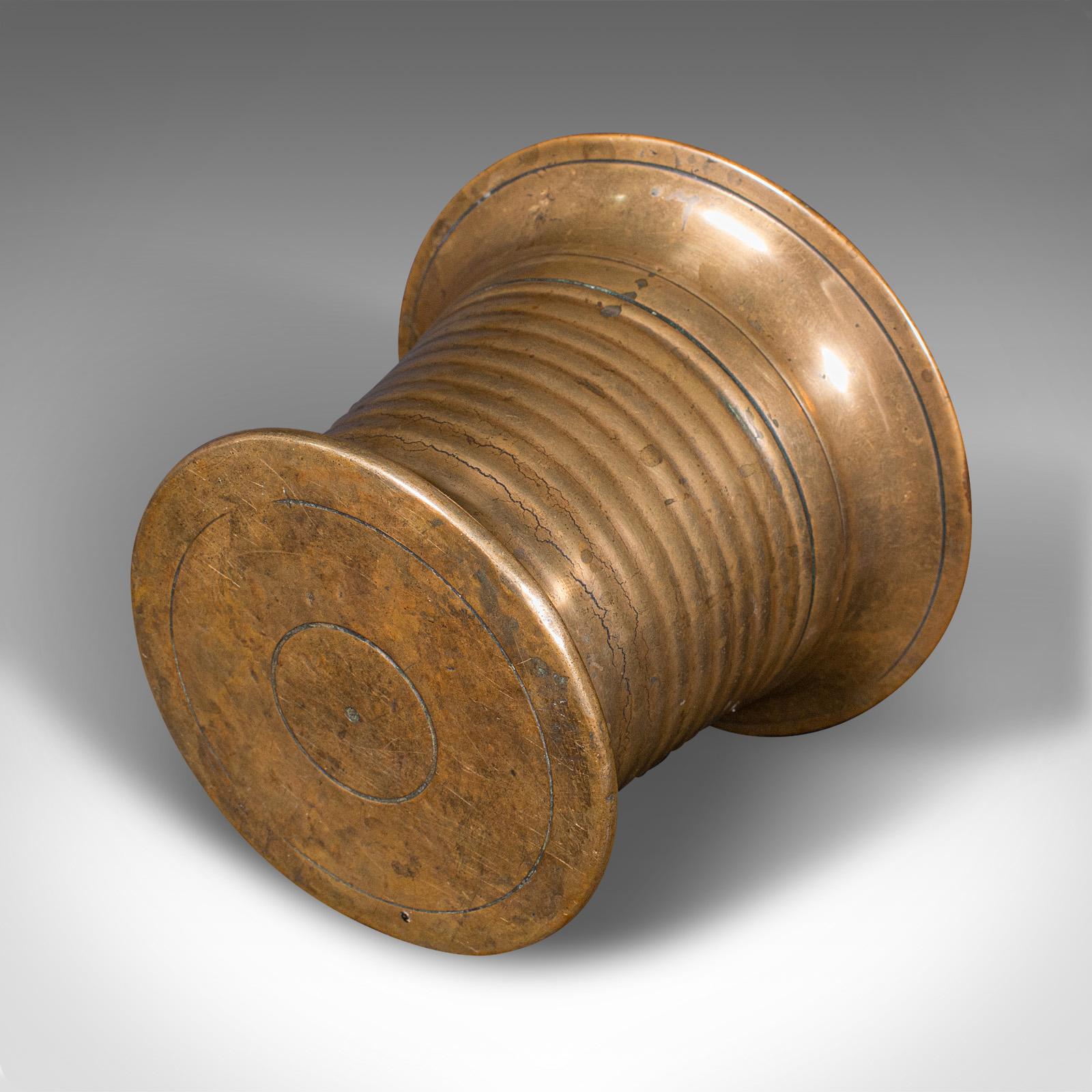 Antique Mortar And Pestle, English, Brass Apothecary Instrument, Victorian, 1850 For Sale 4