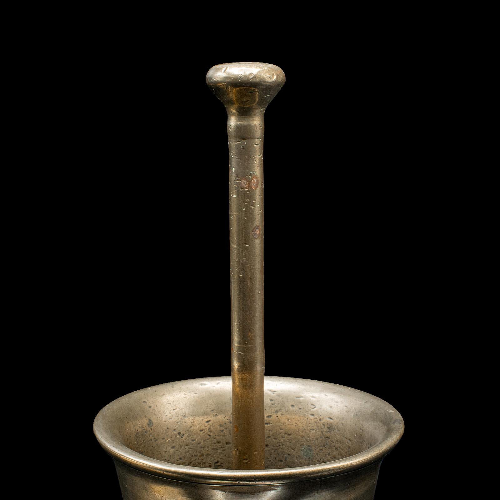 Antique Mortar and Pestle Set, English Bronze Apothecary Grinder, Georgian, 1750 en venta 1