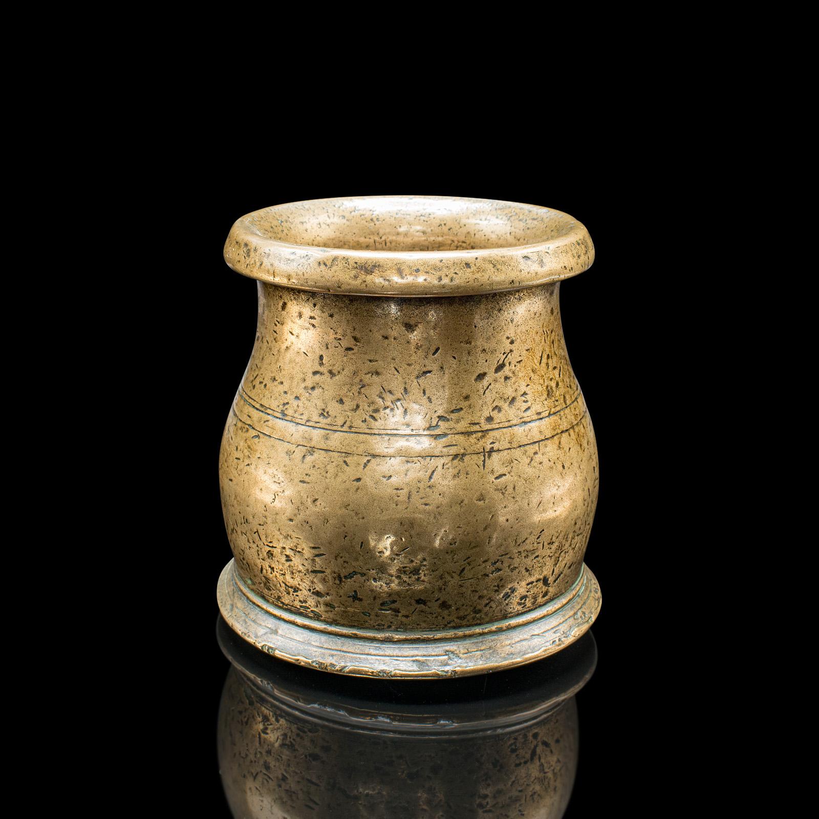 Antiker Mörser & Stößel, Englisch, Bronze Apotheker, Küchenhilfe, Carolean, 1670 (Charles II.) im Angebot