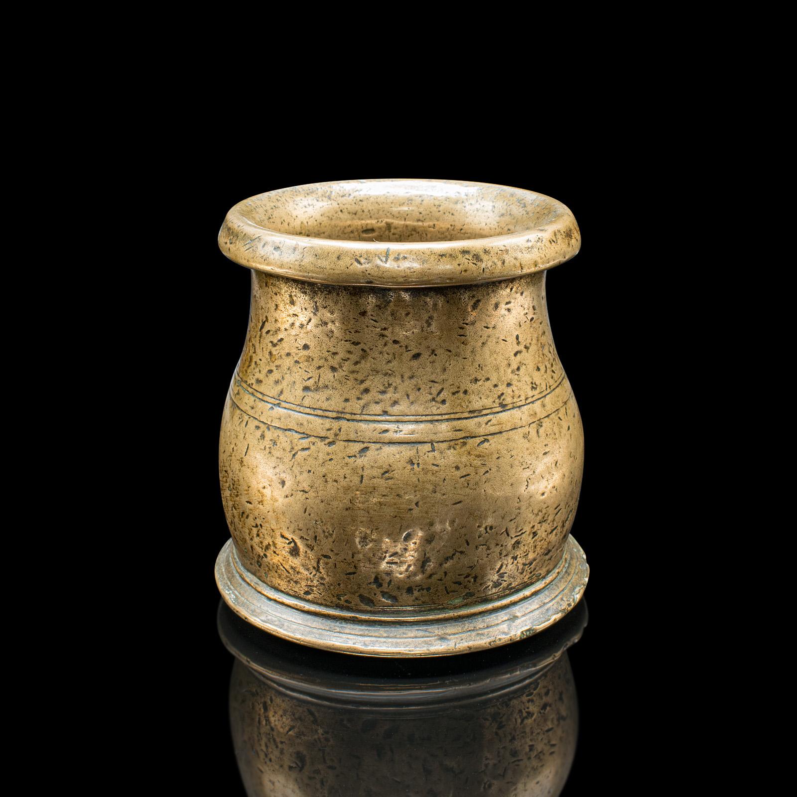 Antiker Mörser & Stößel, Englisch, Bronze Apotheker, Küchenhilfe, Carolean, 1670 (Britisch) im Angebot