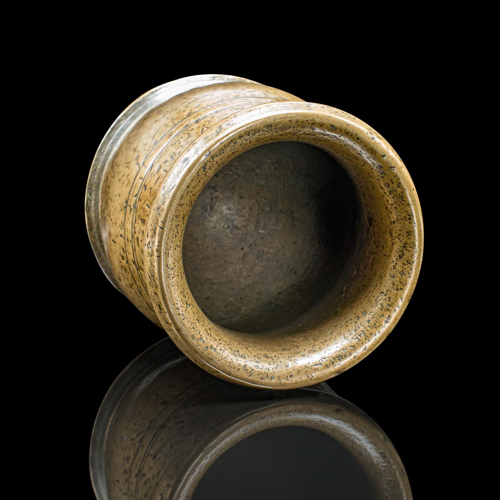 Antiker Mörser & Stößel, Englisch, Bronze Apotheker, Küchenhilfe, Carolean, 1670 im Angebot 2