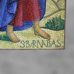 Antique Mosaic Tile Portrait of Saint Barnabus C1930